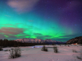 Polární záře nad Aljaškou (Aljaška, Dreamstime)