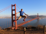 Průvodce Tomáš si užívá návštěvu Golden Gate, San Francisco (USA, Bc. Tomáš Hrnčíř)