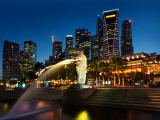 socha Merlion, obchodní čtvrť, Singapur (Singapur, Dreamstime)