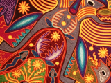 Tkaní bavlny podle indiánů Huichol (Mexiko, Dreamstime)