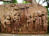 Socha a reliéf chrámu Sukuh (Indonésie, Dreamstime)