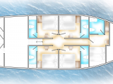 Půdorys spodní paluby na lodi Assidha (Maledivy, Michal Čepek)