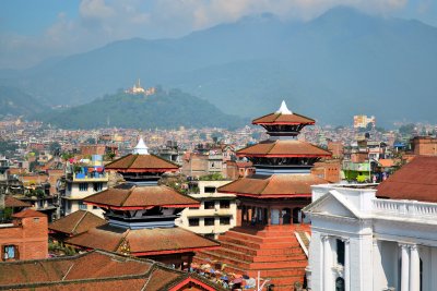 Chrámy na náměstí Durbar a Swayambhunath, Kathmandu (Nepál, Dreamstime)