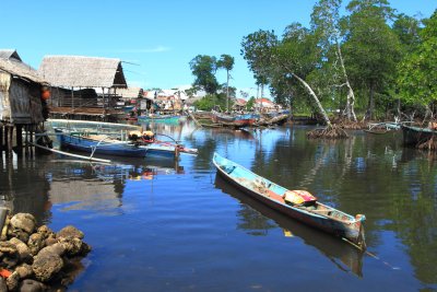 Vesnička Bajau, Togiany (Indonésie, Dreamstime)